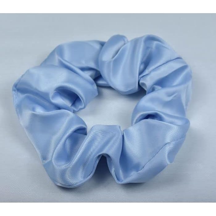 Satin Bonnet With 2 Scrunchies Suitable Size And Amazing Color - Baby Blue - Image 3